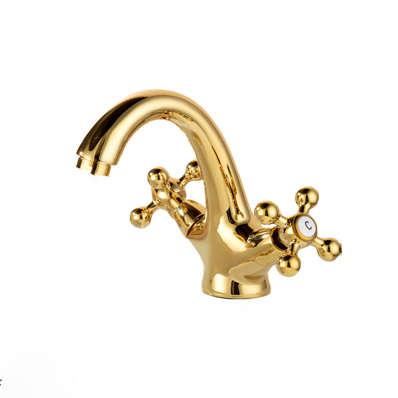 Lisslune | Glam Style Copper Tub Faucet Low Arc Deck Mounted Tub Faucet Set