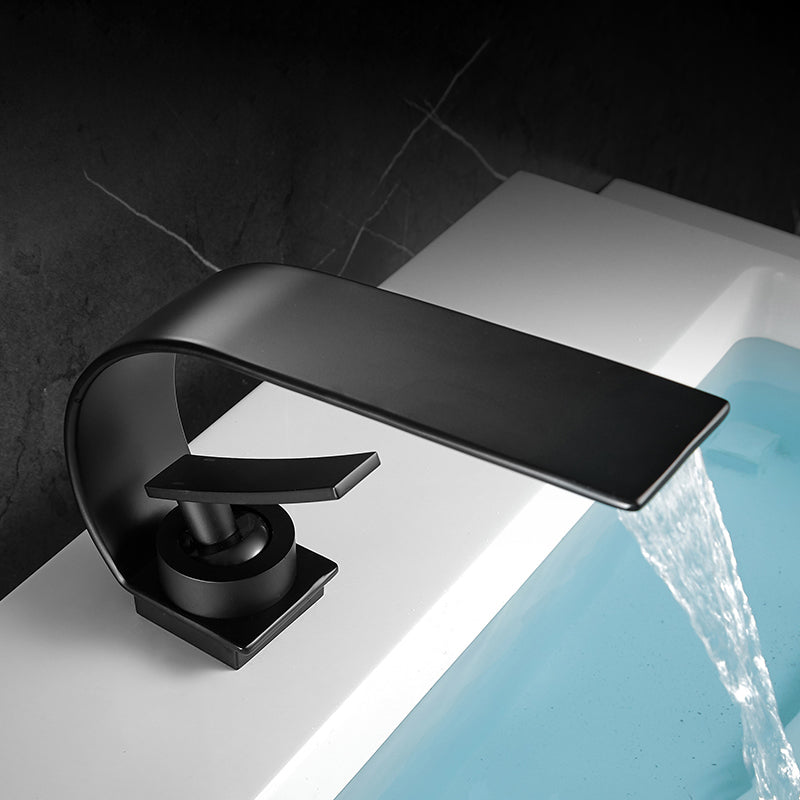 Lisslune | Brass faucet waterfall spout lever handle sink faucet
