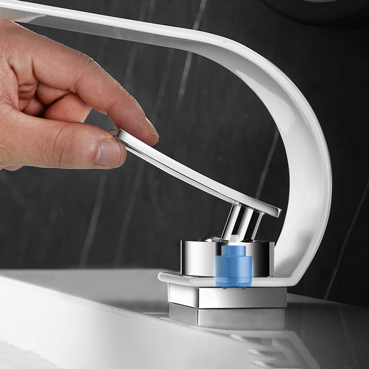 Lisslune | Brass faucet waterfall spout lever handle sink faucet