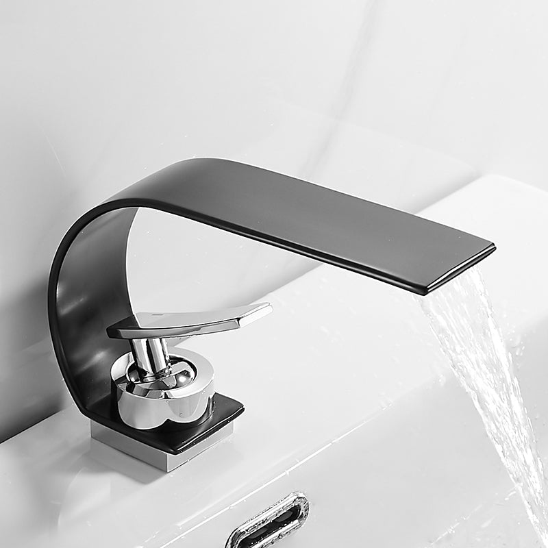 Lisslune | Brass faucet waterfall spout lever handle sink faucet