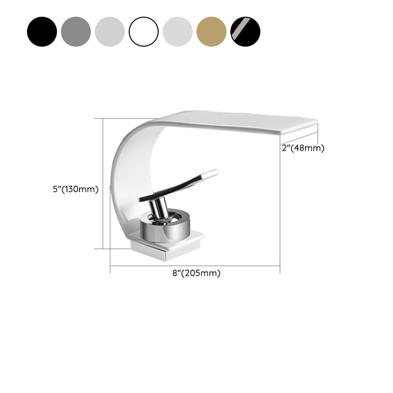 Lisslune | Brass faucet waterfall spout lever handle sink faucet