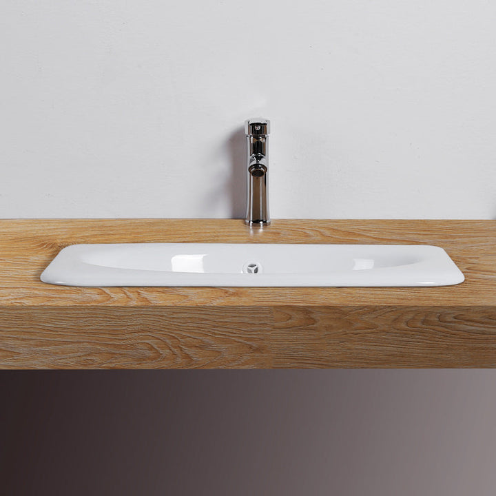 Lisslune | Traditional square washstand ceramics metal under-counter sink