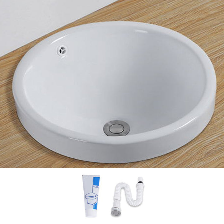 Lisslune | Contemporary oval washbasin ceramic metal under-mount sink