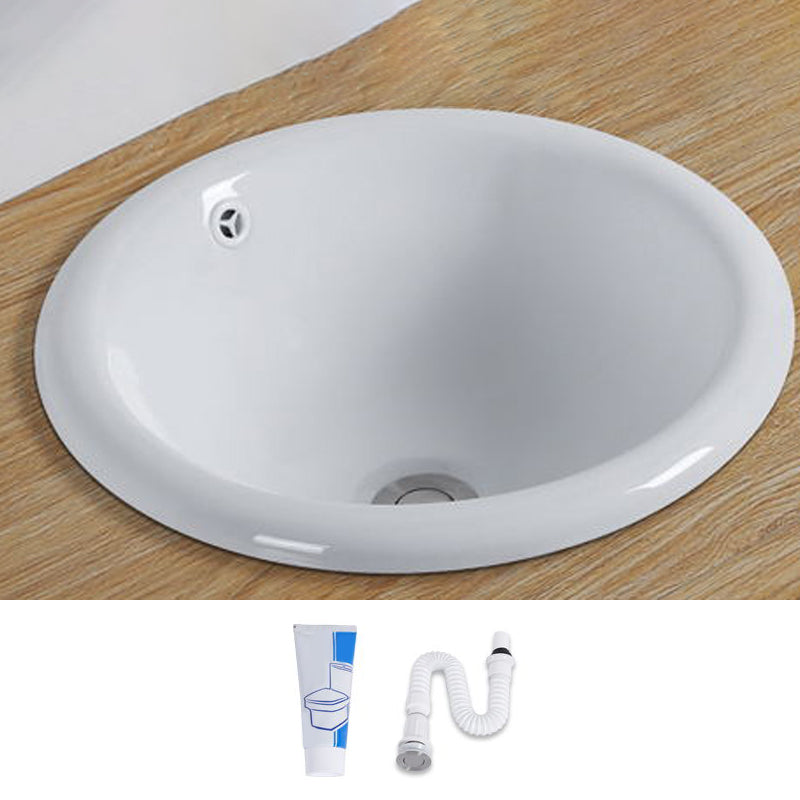 Lisslune | Contemporary oval washbasin ceramic metal under-mount sink