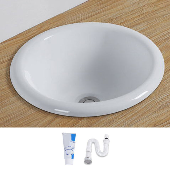 Lisslune | Contemporary oval washbasin ceramic metal under-mount sink