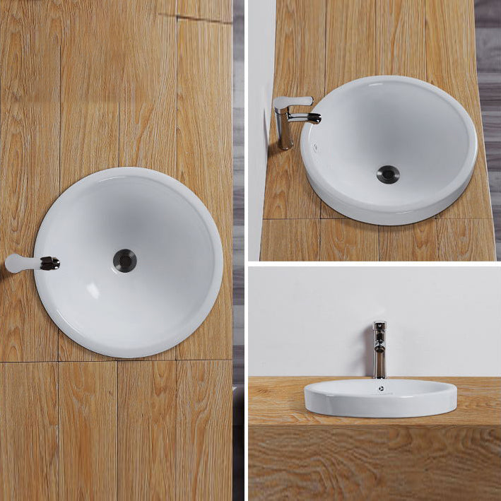 Lisslune | Contemporary oval washbasin ceramic metal under-mount sink
