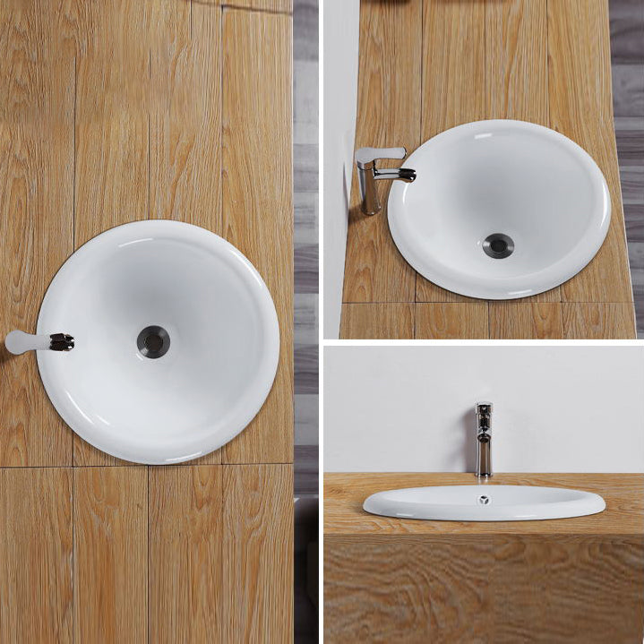 Lisslune | Contemporary oval washbasin ceramic metal under-mount sink