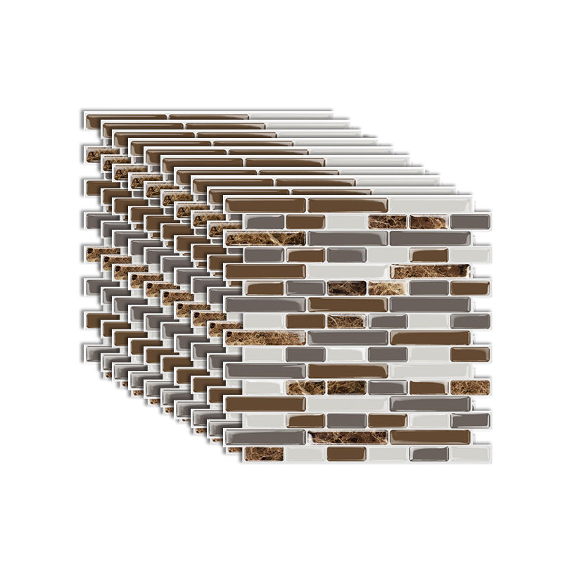 Lisslune | Modern Peel & Stick Mosaic Tile PVC Herringbone Peel and Stick Wall Tile