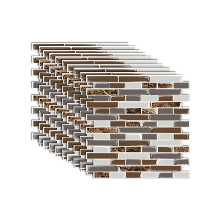 Lisslune | Modern Peel & Stick Mosaic Tile PVC Herringbone Peel and Stick Wall Tile