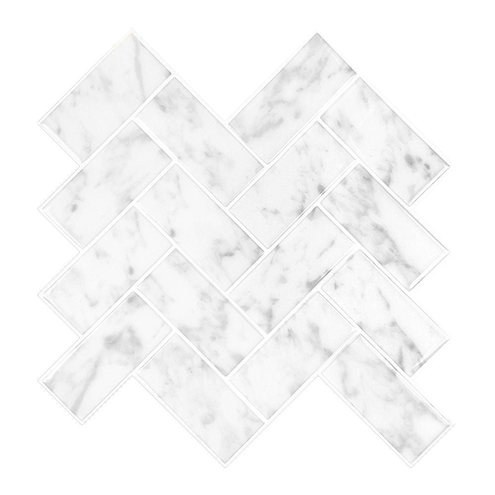 Lisslune | Modern Peel & Stick Mosaic Tile PVC Herringbone Peel and Stick Wall Tile