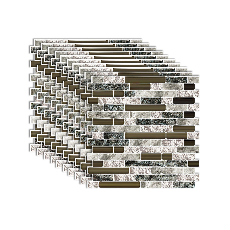 Lisslune | Modern Peel & Stick Mosaic Tile PVC Herringbone Peel and Stick Wall Tile