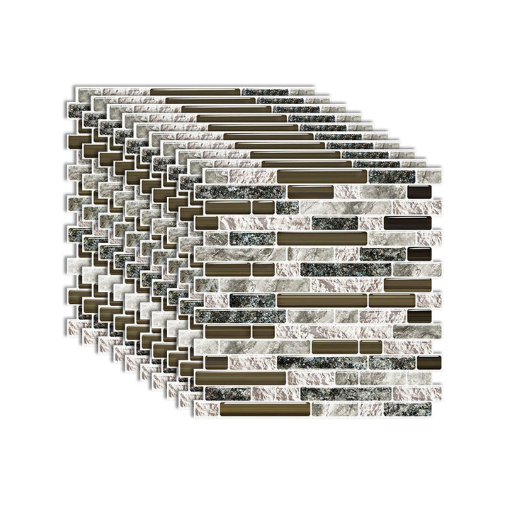 Lisslune | Modern Peel & Stick Mosaic Tile PVC Herringbone Peel and Stick Wall Tile
