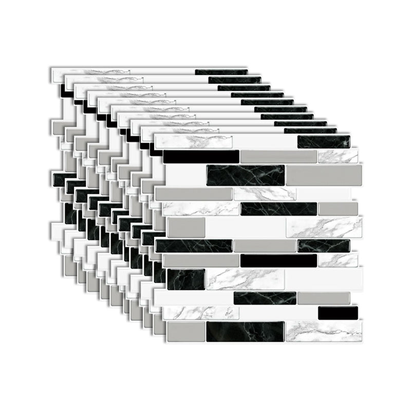 Lisslune | Modern Peel & Stick Mosaic Tile PVC Herringbone Peel and Stick Wall Tile
