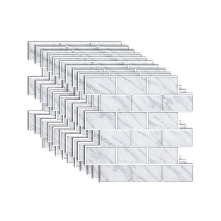 Lisslune | Modern Peel & Stick Mosaic Tile PVC Herringbone Peel and Stick Wall Tile