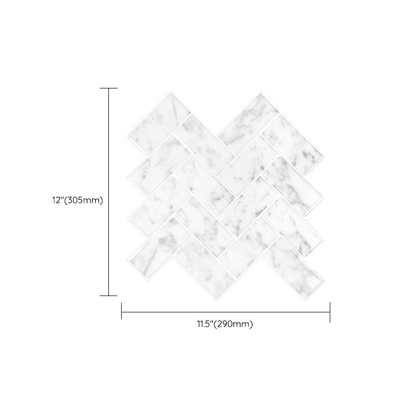 Lisslune | Modern Peel & Stick Mosaic Tile PVC Herringbone Peel and Stick Wall Tile