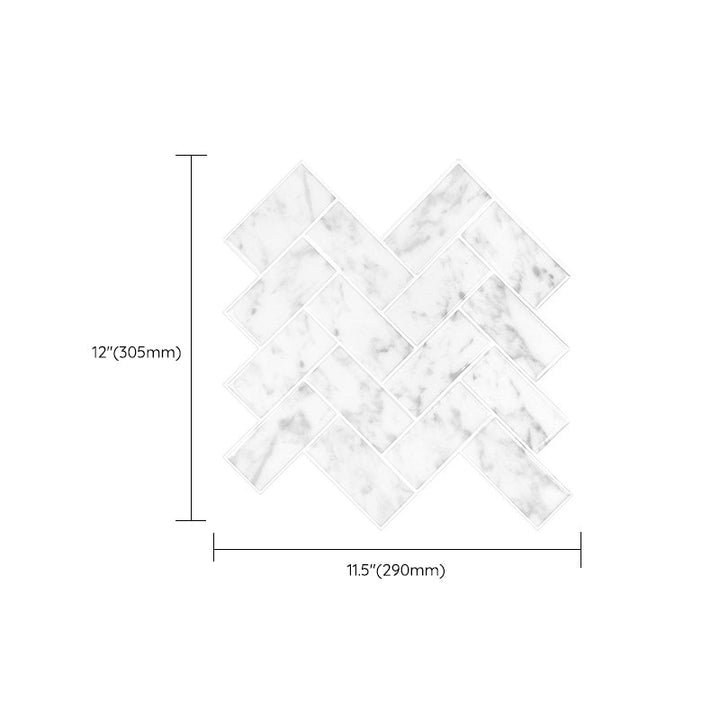 Lisslune | Modern Peel & Stick Mosaic Tile PVC Herringbone Peel and Stick Wall Tile