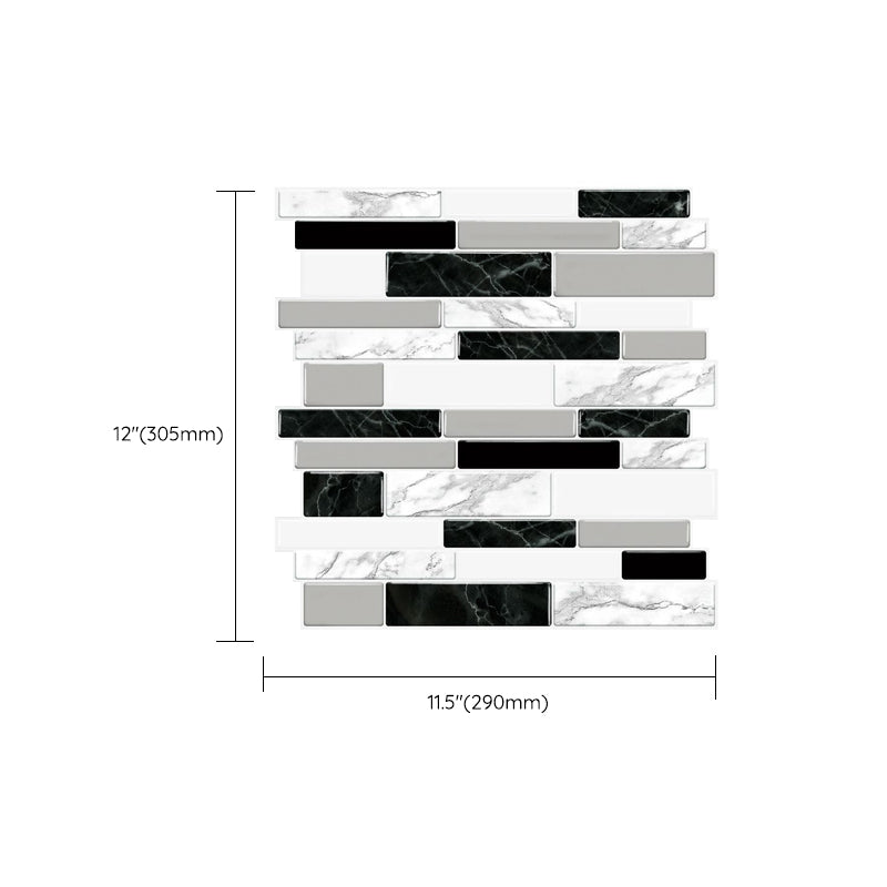 Lisslune | Modern Peel & Stick Mosaic Tile PVC Herringbone Peel and Stick Wall Tile
