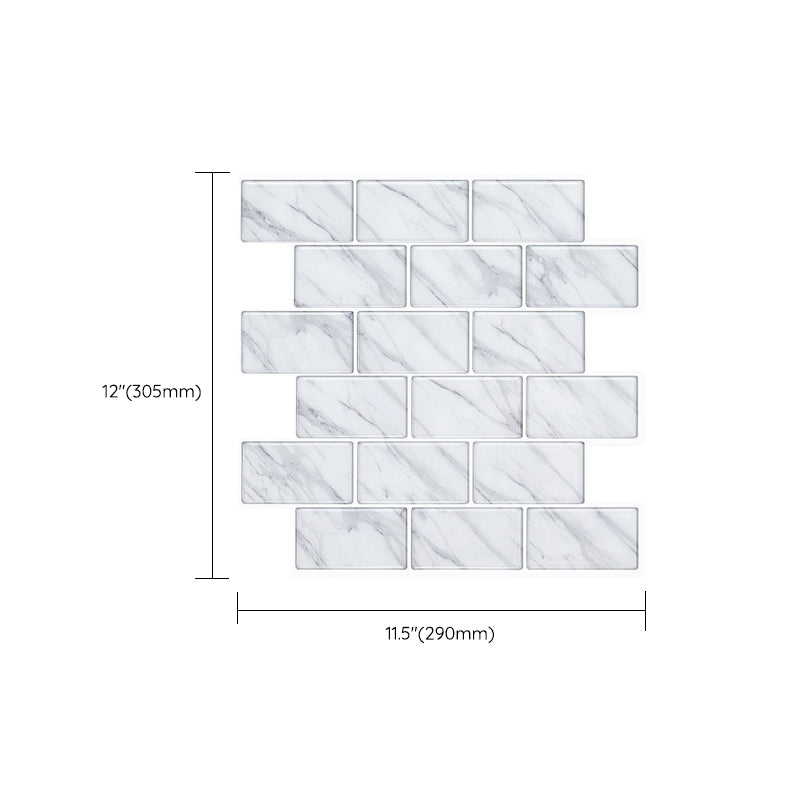 Lisslune | Modern Peel & Stick Mosaic Tile PVC Herringbone Peel and Stick Wall Tile