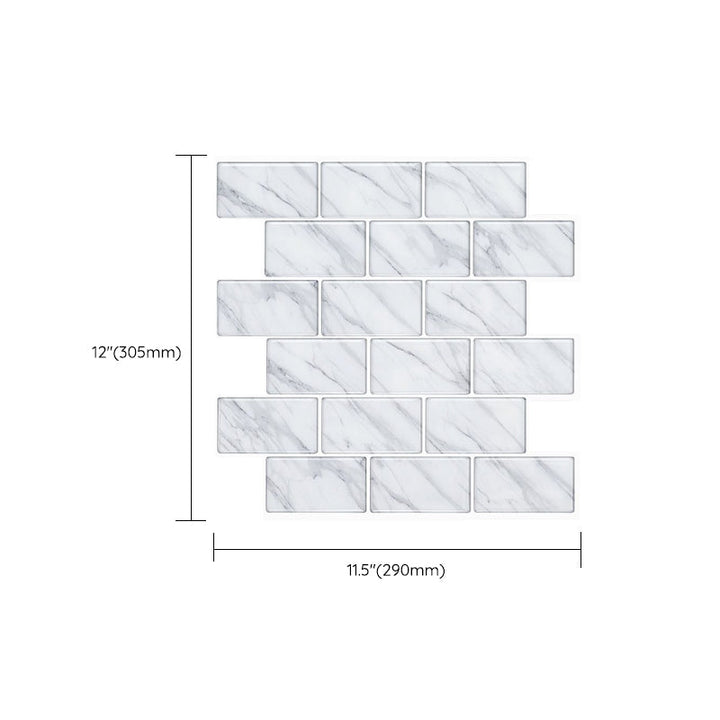Lisslune | Modern Peel & Stick Mosaic Tile PVC Herringbone Peel and Stick Wall Tile