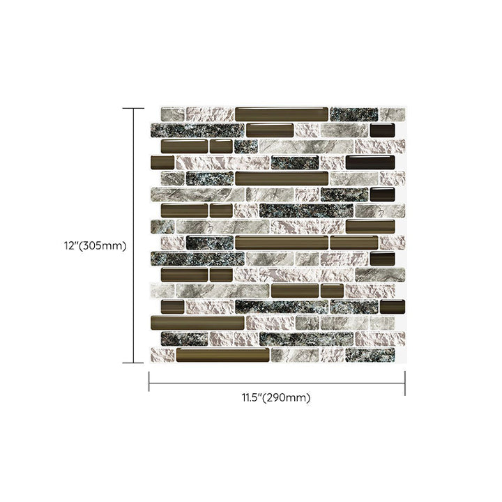 Lisslune | Modern Peel & Stick Mosaic Tile PVC Herringbone Peel and Stick Wall Tile