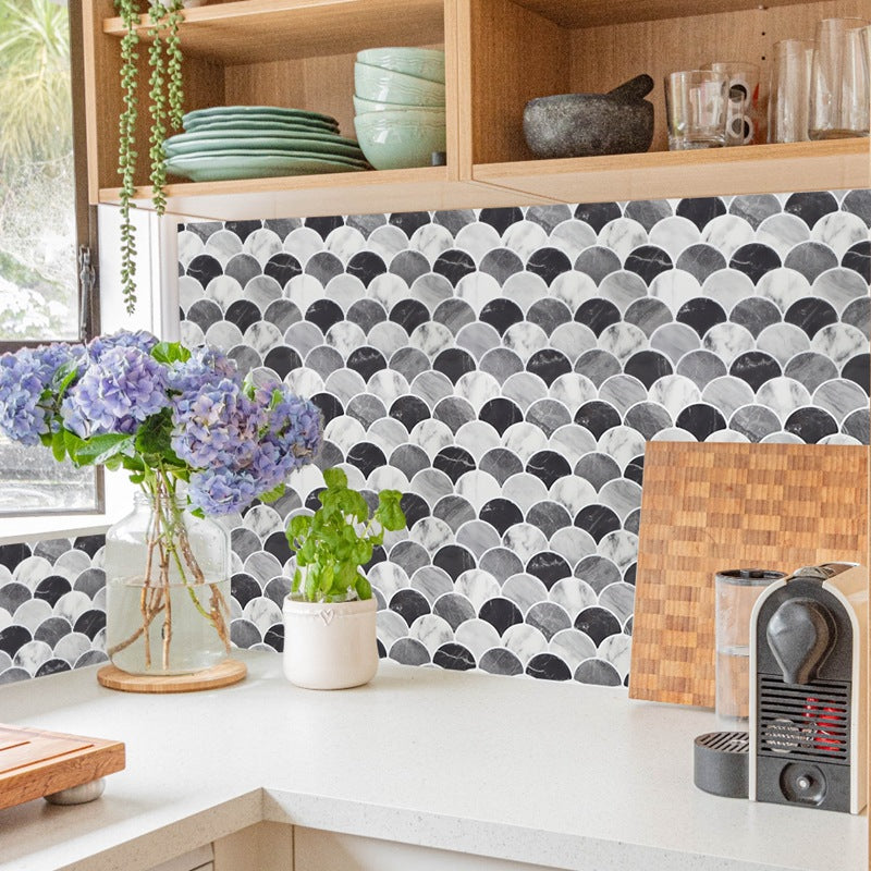 Lisslune | Modern Peel and Stick Tiles PVC Fish Scales Peel and Stick Trim
