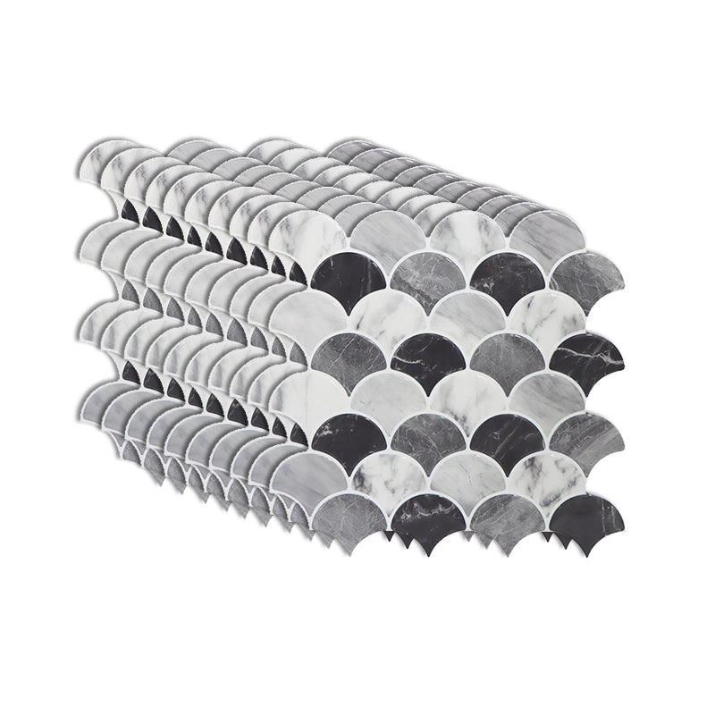 Lisslune | Modern Peel and Stick Tiles PVC Fish Scales Peel and Stick Trim