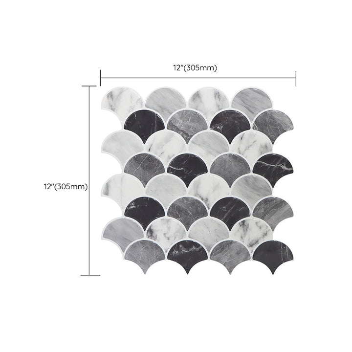 Lisslune | Modern Peel and Stick Tiles PVC Fish Scales Peel and Stick Trim
