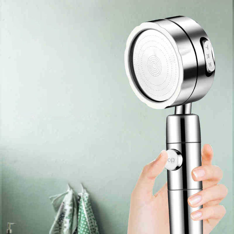 Lisslune | Modern Handheld Showerhead 3 Spray Round Metal Shower Heads