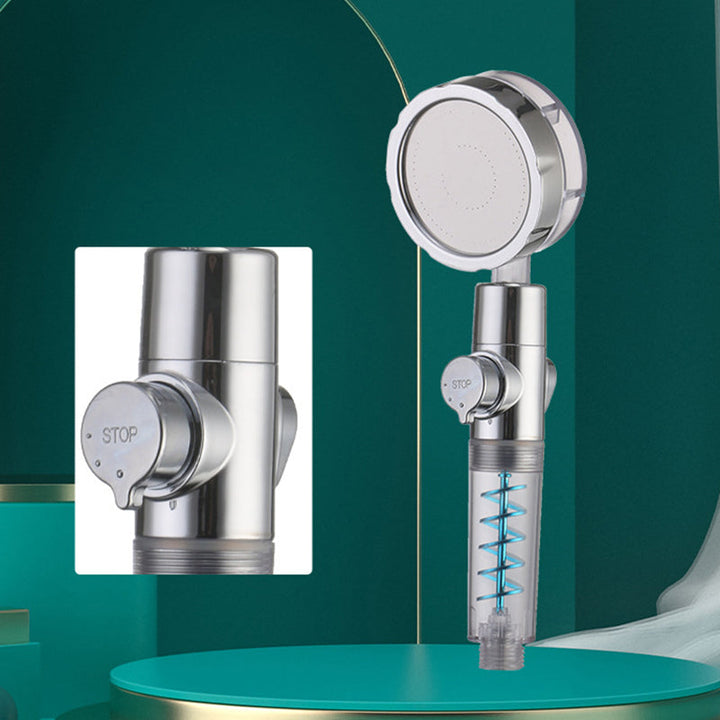 Lisslune | Creative Metal Shower Head Adjustable Water Flow Round Handheld Shower Head
