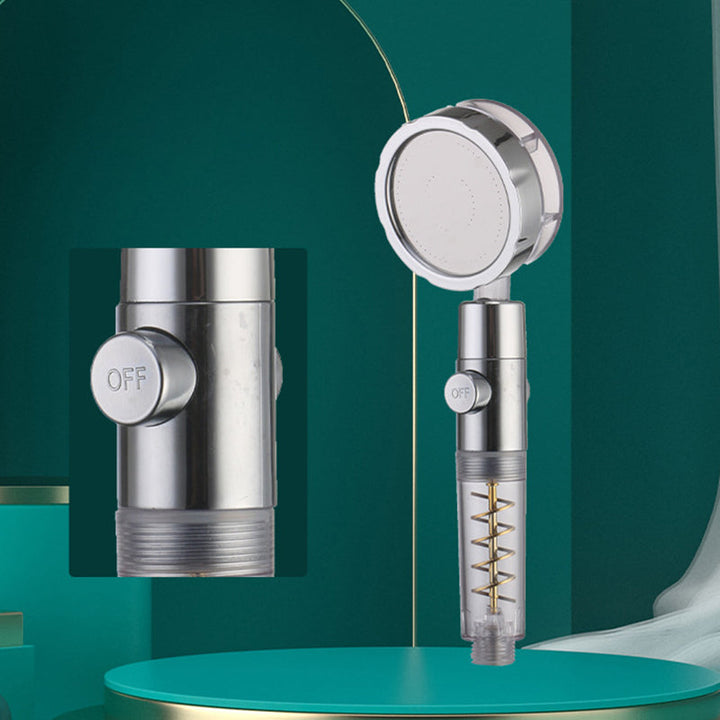 Lisslune | Creative Metal Shower Head Adjustable Water Flow Round Handheld Shower Head