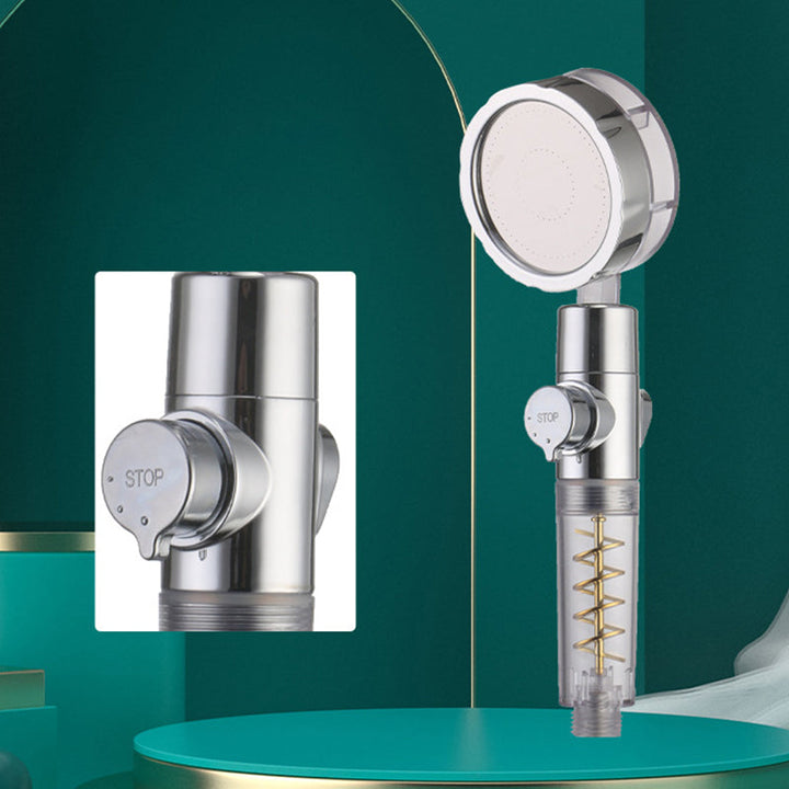 Lisslune | Creative Metal Shower Head Adjustable Water Flow Round Handheld Shower Head
