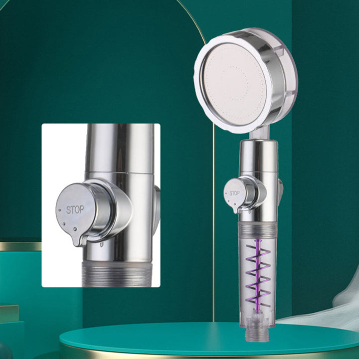 Lisslune | Creative Metal Shower Head Adjustable Water Flow Round Handheld Shower Head
