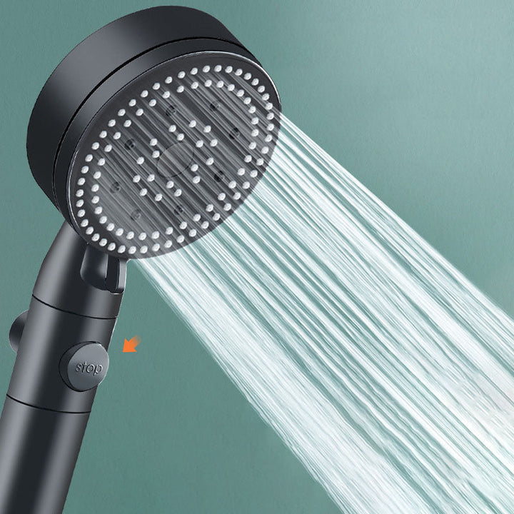 Lisslune | Metal Black Shower Head Self-Cleaning Standard Round Hand Shower
