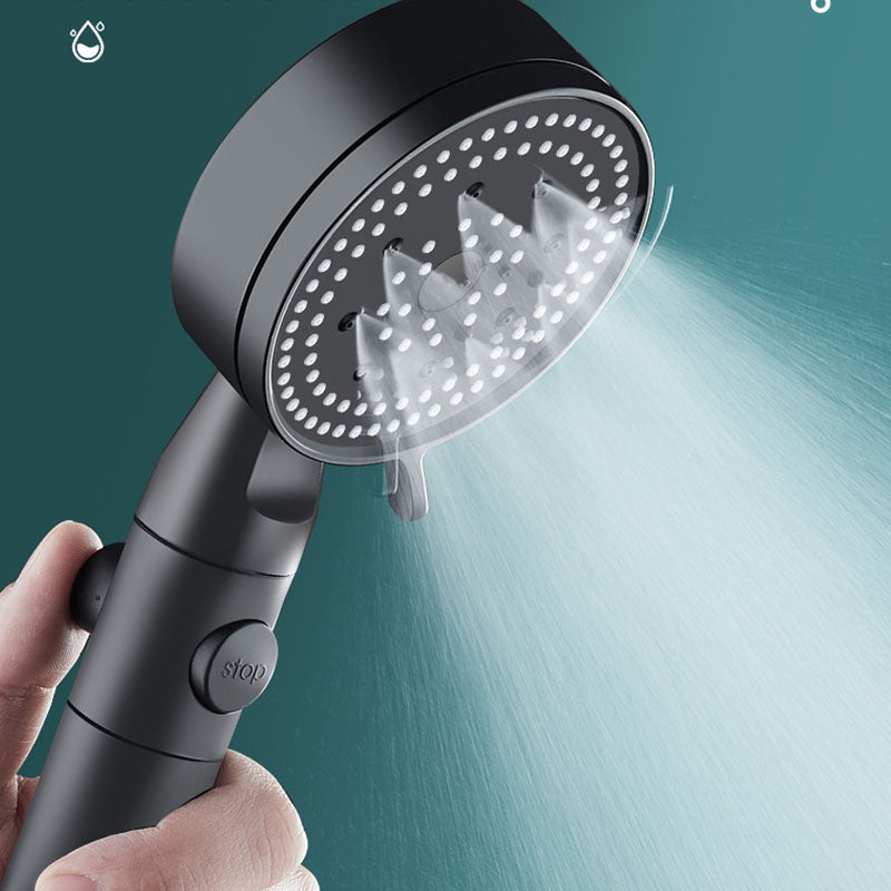 Lisslune | Metal Black Shower Head Self-Cleaning Standard Round Hand Shower