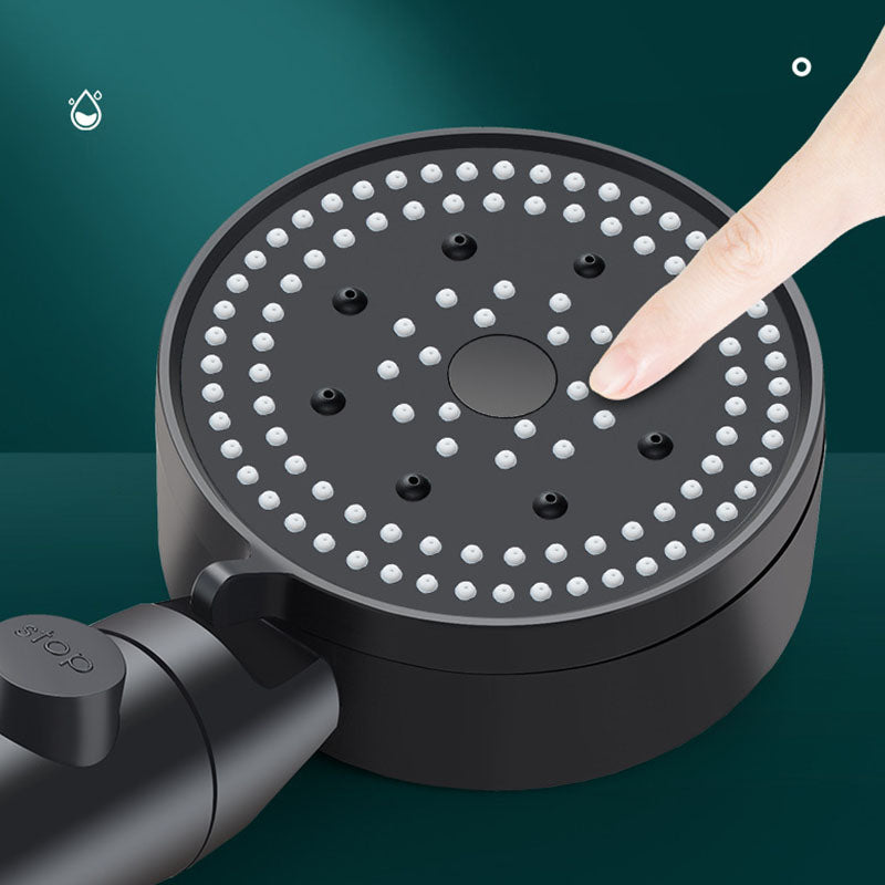 Lisslune | Metal Black Shower Head Self-Cleaning Standard Round Hand Shower