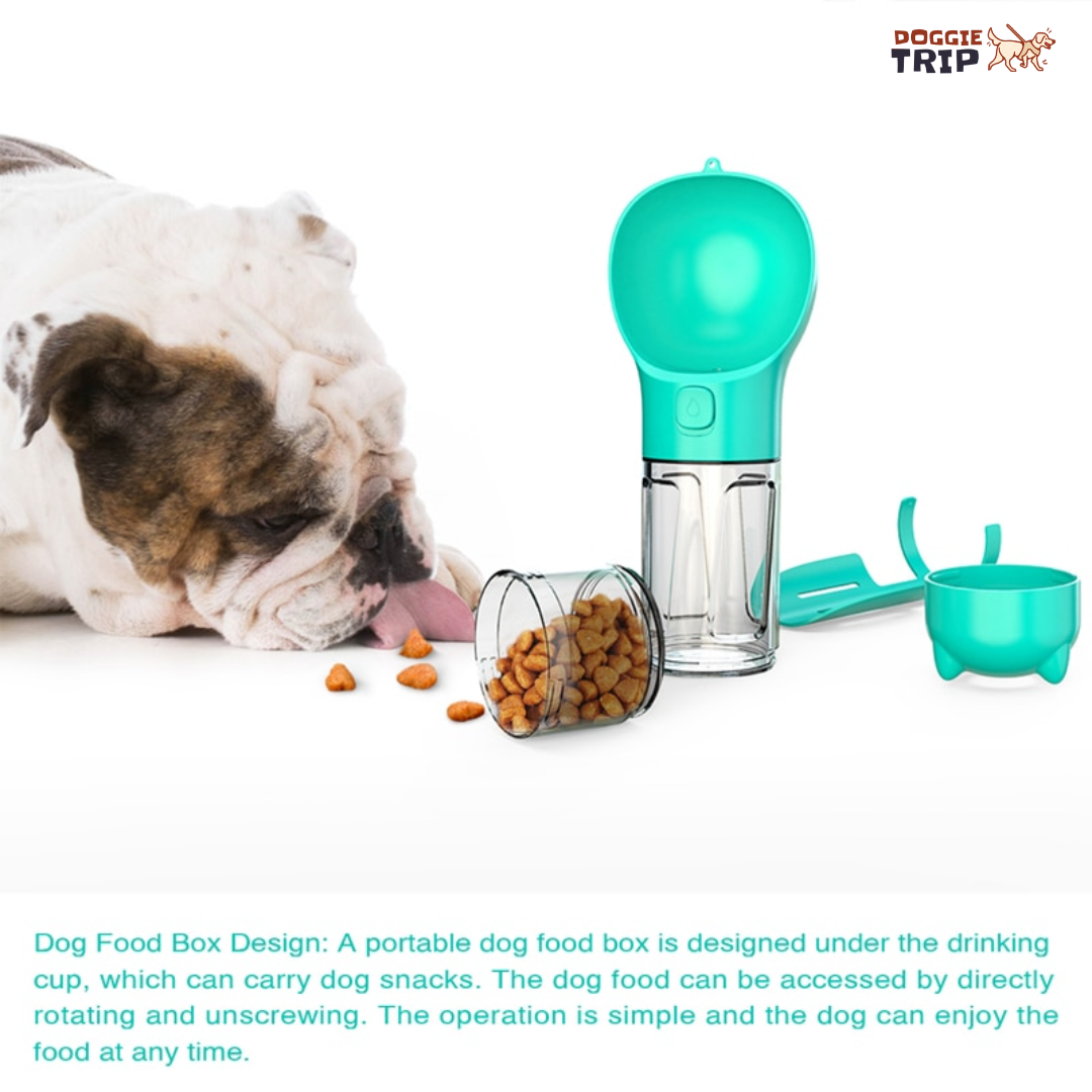 Lisslune | 3 in 1 dog water bottle & food dispenser