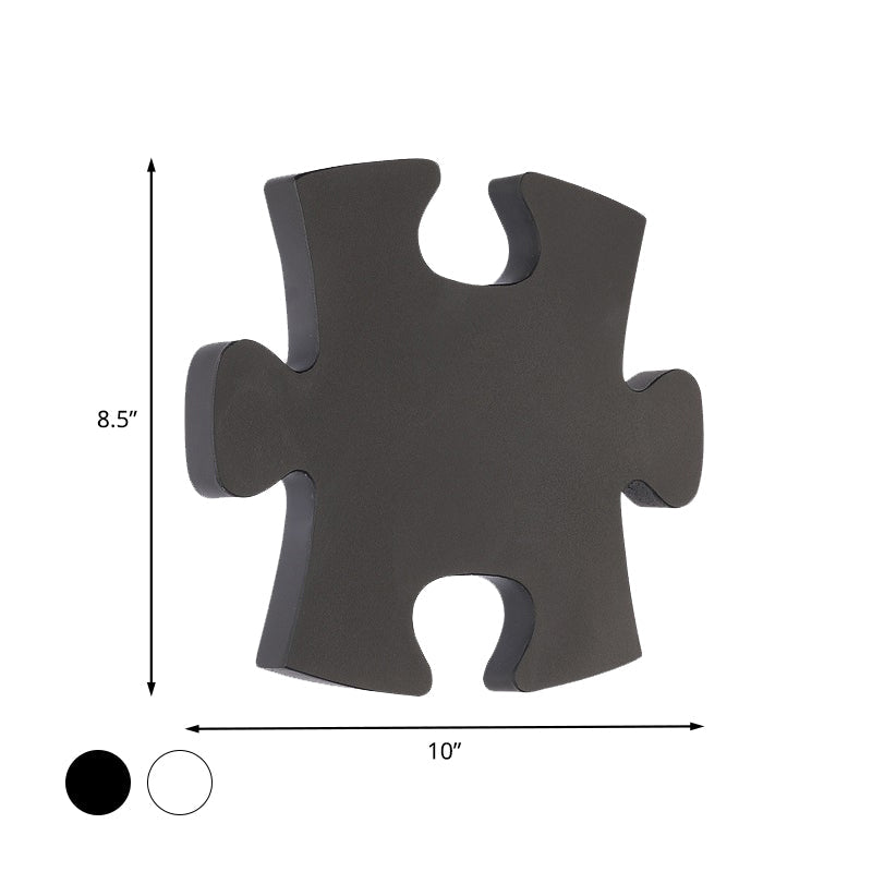 Skørter | Acrylic Jigsaw Wall Lamp Nordic LED Wall Mount Lighting in White/Black for Living Room, White/Warm Light