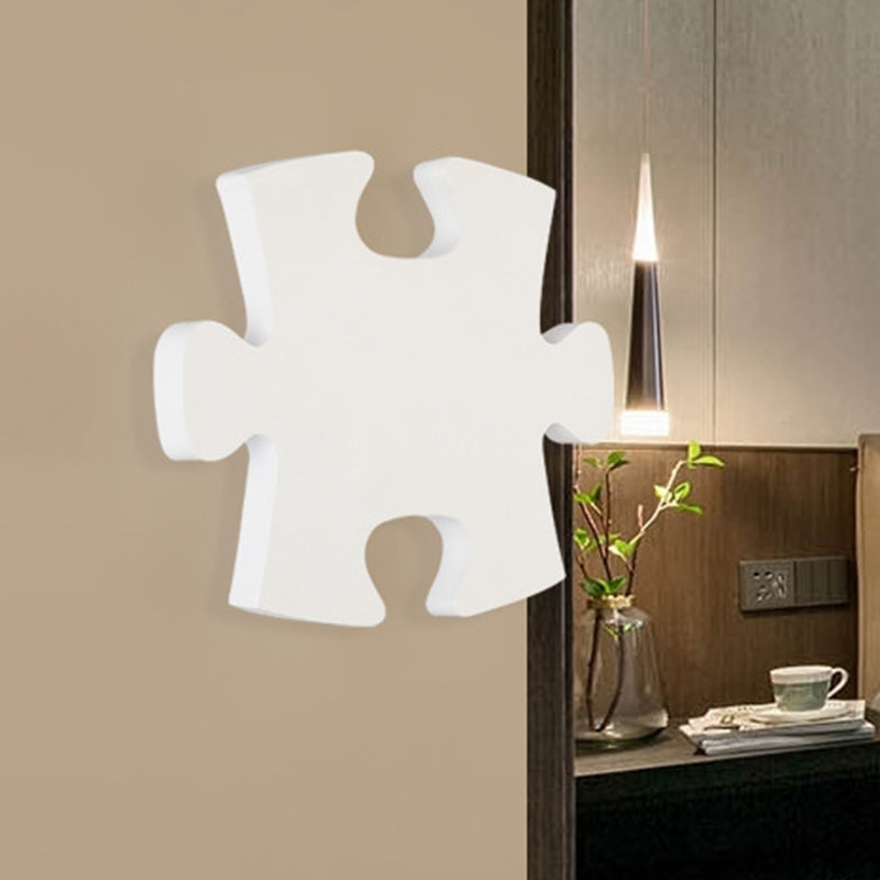 Skørter | Acrylic Jigsaw Wall Lamp Nordic LED Wall Mount Lighting in White/Black for Living Room, White/Warm Light