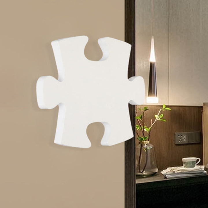 Skørter | Acrylic Jigsaw Wall Lamp Nordic LED Wall Mount Lighting in White/Black for Living Room, White/Warm Light