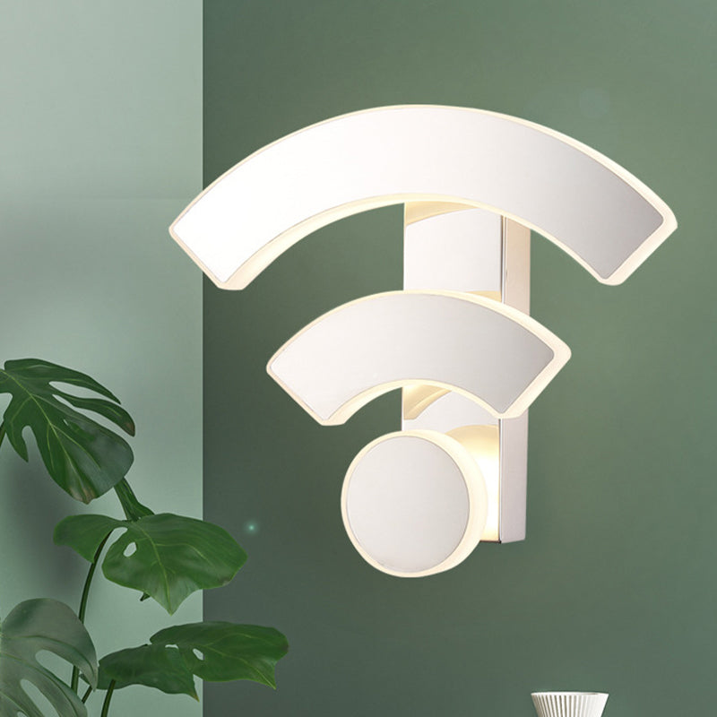 Skørter | Acrylic WIFI-like Wall-mounted Lighting Fixture Nordic LED White Wall Lamp in White/Warm Light