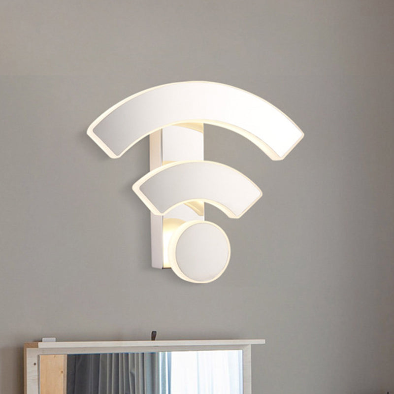Skørter | Acrylic WIFI-like Wall-mounted Lighting Fixture Nordic LED White Wall Lamp in White/Warm Light