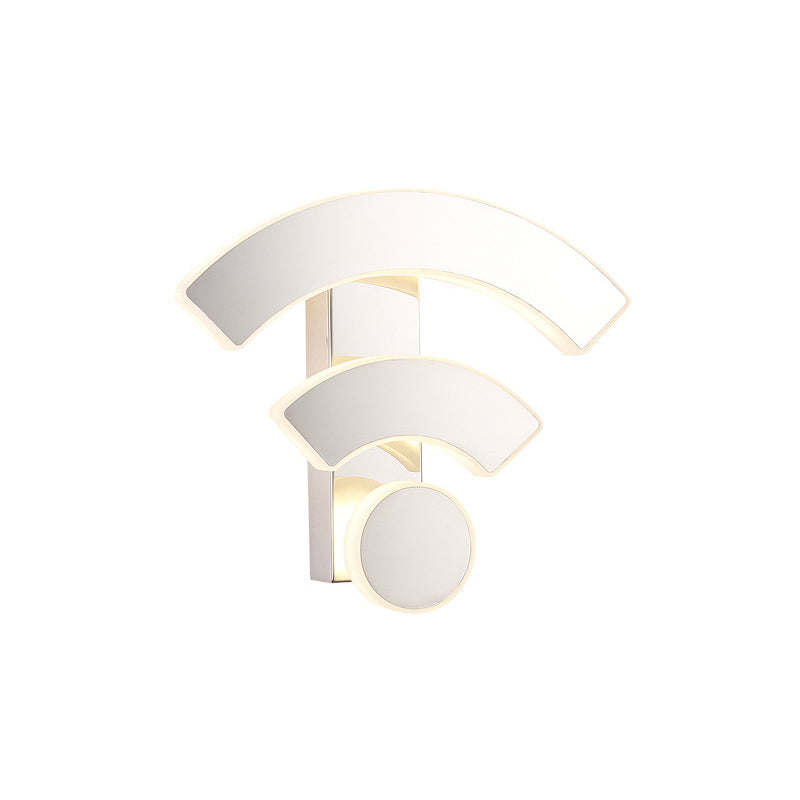 Skørter | Acrylic WIFI-like Wall-mounted Lighting Fixture Nordic LED White Wall Lamp in White/Warm Light