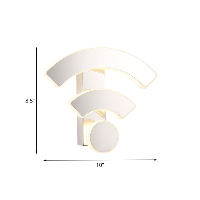 Skørter | Acrylic WIFI-like Wall-mounted Lighting Fixture Nordic LED White Wall Lamp in White/Warm Light