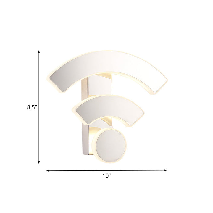 Skørter | Acrylic WIFI-like Wall-mounted Lighting Fixture Nordic LED White Wall Lamp in White/Warm Light
