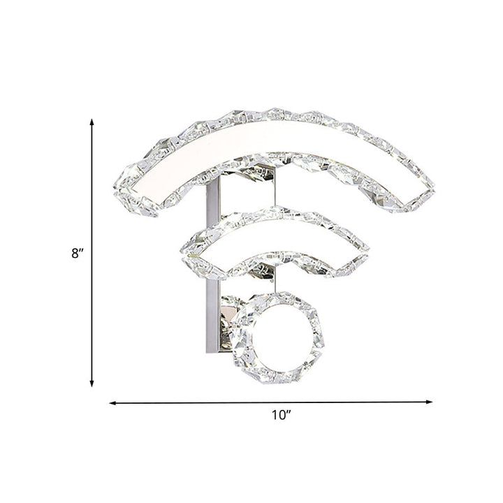 Skørter | WIFI-Shape Wall Lighting Nordic Crystal LED Nickel Wall Lamp Fixture in Warm/White Light for Bedside