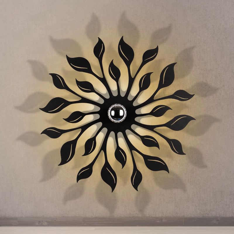 Skørter | Black Finish Blossom Wall Lamp Light Nordic LED Metal Wall-Mounted Lamp for Living Room
