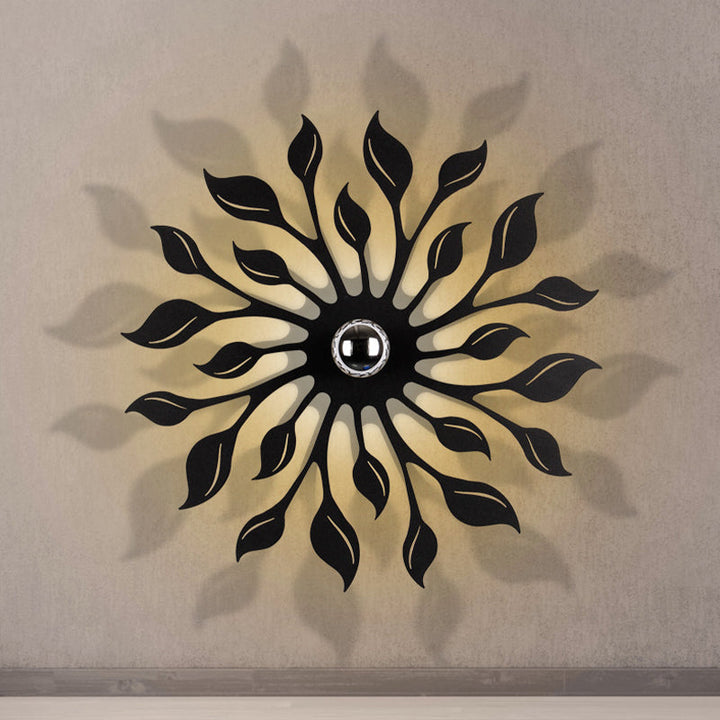 Skørter | Black Finish Blossom Wall Lamp Light Nordic LED Metal Wall-Mounted Lamp for Living Room
