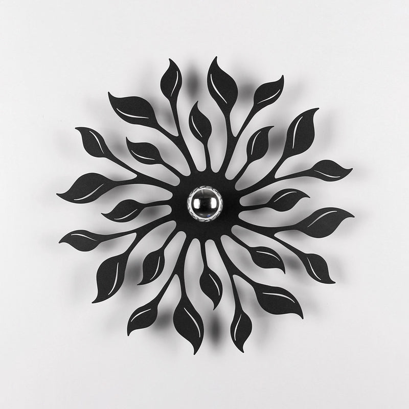 Skørter | Black Finish Blossom Wall Lamp Light Nordic LED Metal Wall-Mounted Lamp for Living Room