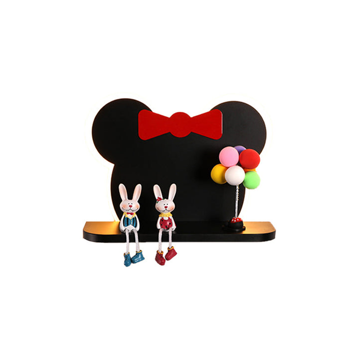 Skørter | Black and red mouse head wall lamp cartoon LED iron wall-mounted light fixture in white/3 color light