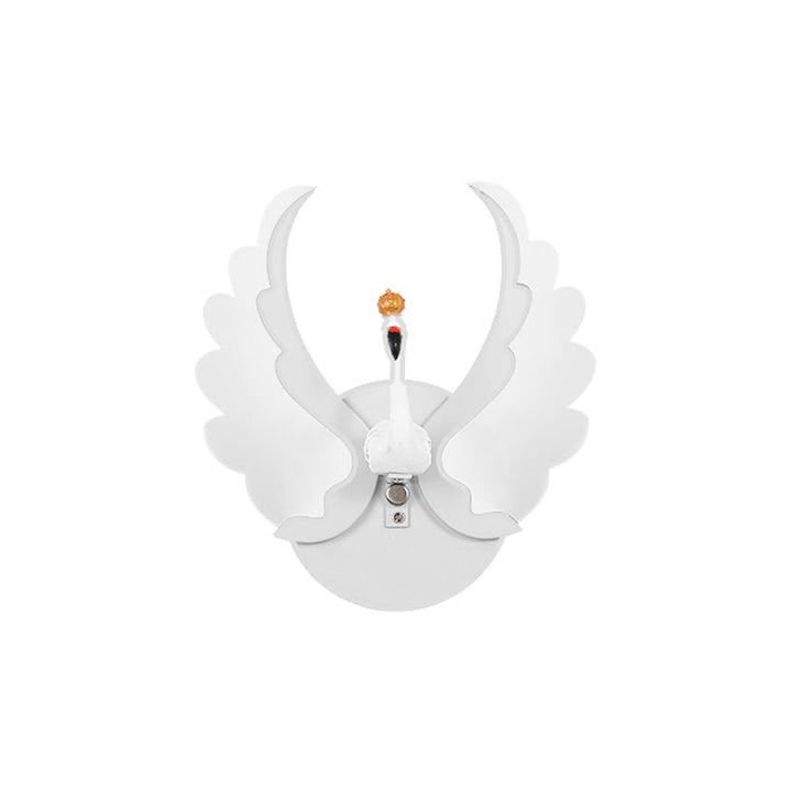 Skørter | Swan Iron Wall Lamp Sconces Strip Cartoon White/Pink Finish LED Wall Lamp Fixture with Acrylic Wing in White/Warm Light